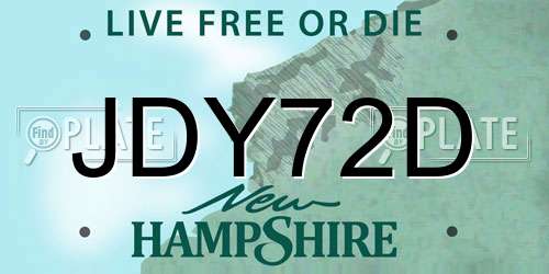 JDY72D New Hampshire License Plate