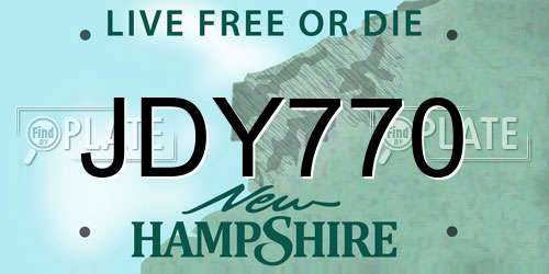 JDY770 New Hampshire License Plate