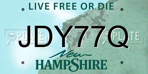 JDY77Q New Hampshire License Plate