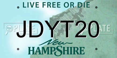 JDYT20 New Hampshire License Plate
