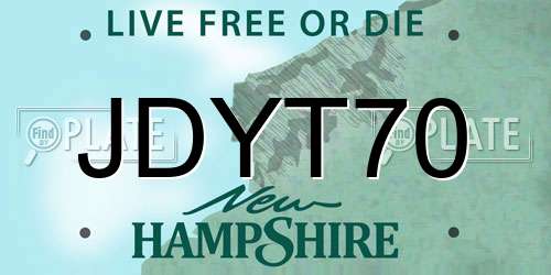 JDYT70 New Hampshire License Plate
