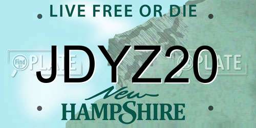 JDYZ20 New Hampshire License Plate
