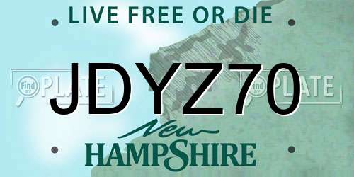 JDYZ70 New Hampshire License Plate