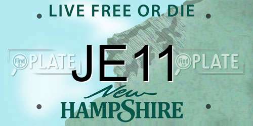 JE11 New Hampshire License Plate