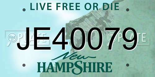 JE40079 New Hampshire License Plate