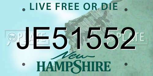 JE51552 New Hampshire License Plate