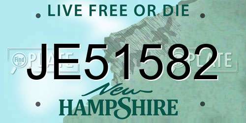 JE51582 New Hampshire License Plate