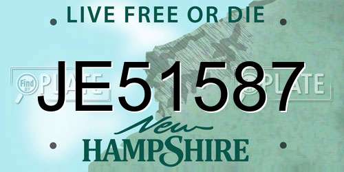 JE51587 New Hampshire License Plate