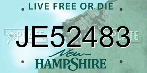 JE52483 New Hampshire License Plate