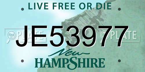 JE53977 New Hampshire License Plate