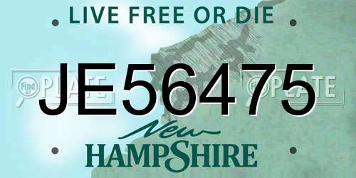 JE56475 New Hampshire License Plate