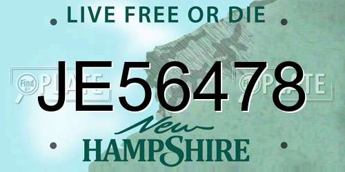 JE56478 New Hampshire License Plate