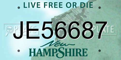 JE56687 New Hampshire License Plate