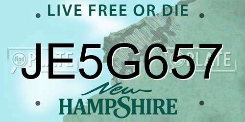 JE5G657 New Hampshire License Plate