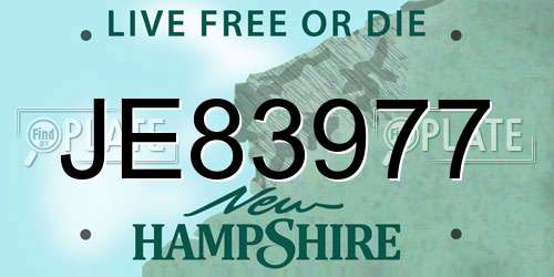 JE83977 New Hampshire License Plate