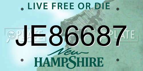 JE86687 New Hampshire License Plate