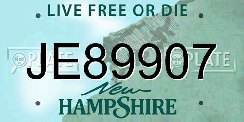 JE89907 New Hampshire License Plate