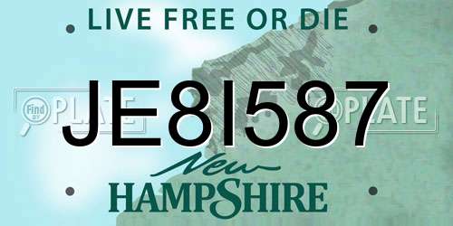 JE8I587 New Hampshire License Plate