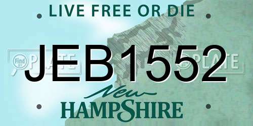 JEB1552 New Hampshire License Plate