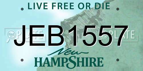 JEB1557 New Hampshire License Plate