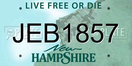 JEB1857 New Hampshire License Plate