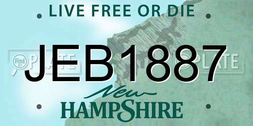 JEB1887 New Hampshire License Plate
