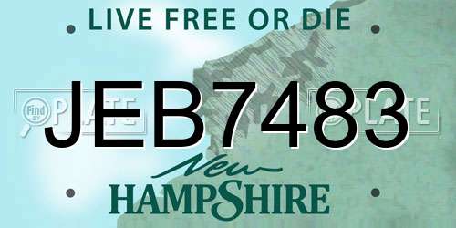 JEB7483 New Hampshire License Plate