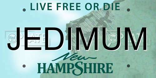 JEDIMUM New Hampshire License Plate