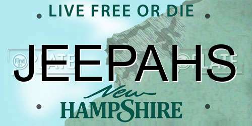JEEPAHS New Hampshire License Plate