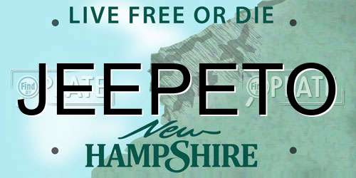 JEEPETO New Hampshire License Plate
