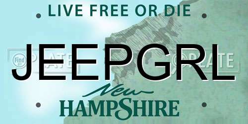 JEEPGRL New Hampshire License Plate