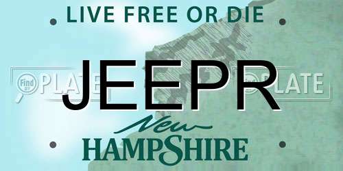 JEEPR New Hampshire License Plate