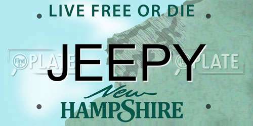JEEPY New Hampshire License Plate
