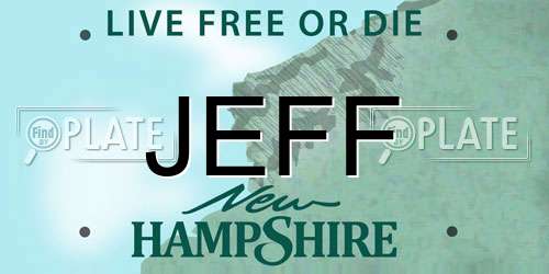 JEFF New Hampshire License Plate