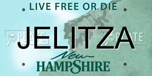 JELITZA New Hampshire License Plate