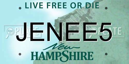 JENEE5 New Hampshire License Plate