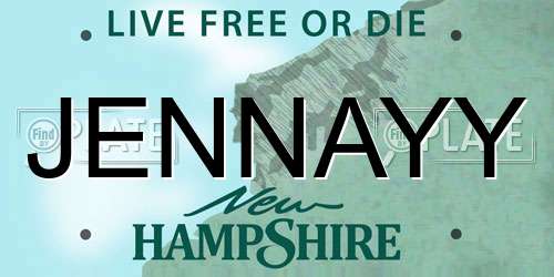 JENNAYY New Hampshire License Plate