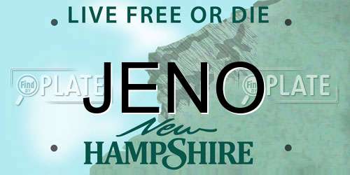 JENO New Hampshire License Plate