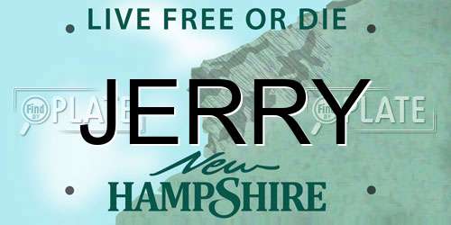 JERRY New Hampshire License Plate