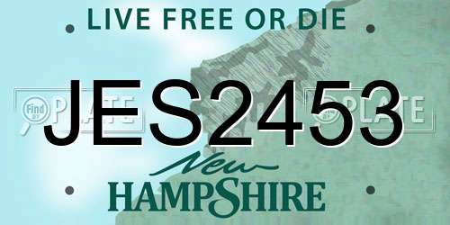 JES2453 New Hampshire License Plate