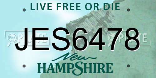 JES6478 New Hampshire License Plate
