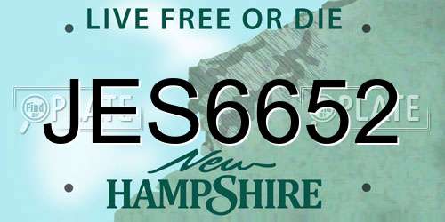 JES6652 New Hampshire License Plate