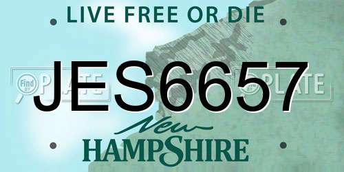 JES6657 New Hampshire License Plate