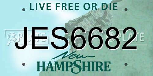 JES6682 New Hampshire License Plate