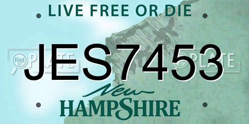 JES7453 New Hampshire License Plate