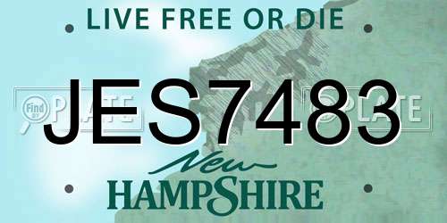 JES7483 New Hampshire License Plate