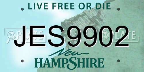 JES9902 New Hampshire License Plate