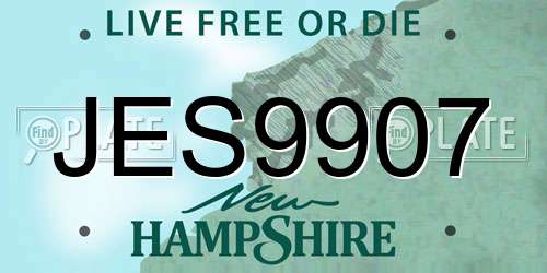 JES9907 New Hampshire License Plate