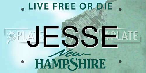 JESSE New Hampshire License Plate