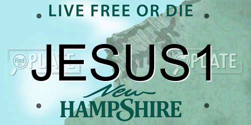 JESUS1 New Hampshire License Plate